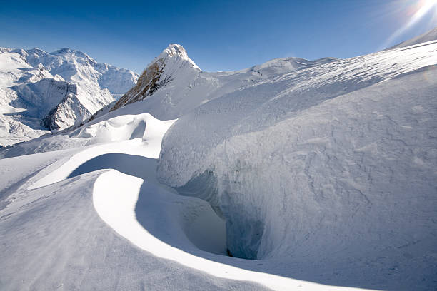 big rock step and gorky peak in Tien Shan Mountains