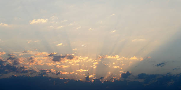 Free Stock Photo of Sunset with sunbeams piercing clouds | Download ...