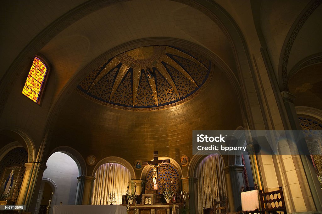 Basilica Altar Cross Dome Mission Dolores San Francisco Basilica Altar Cross Dome Stained Glass Mission Dolores San Francisco California Altar Stock Photo