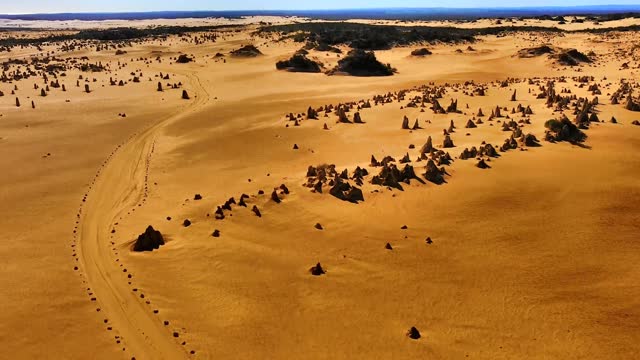 The Pinnacles are limestone formations within Nambung National Park, near the town of Cervantes,
