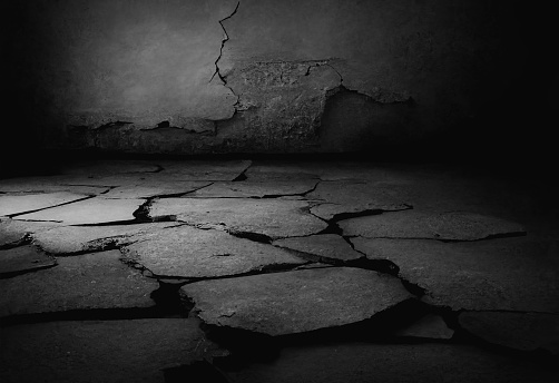 Cracked Plaster and Ancient Floor Background