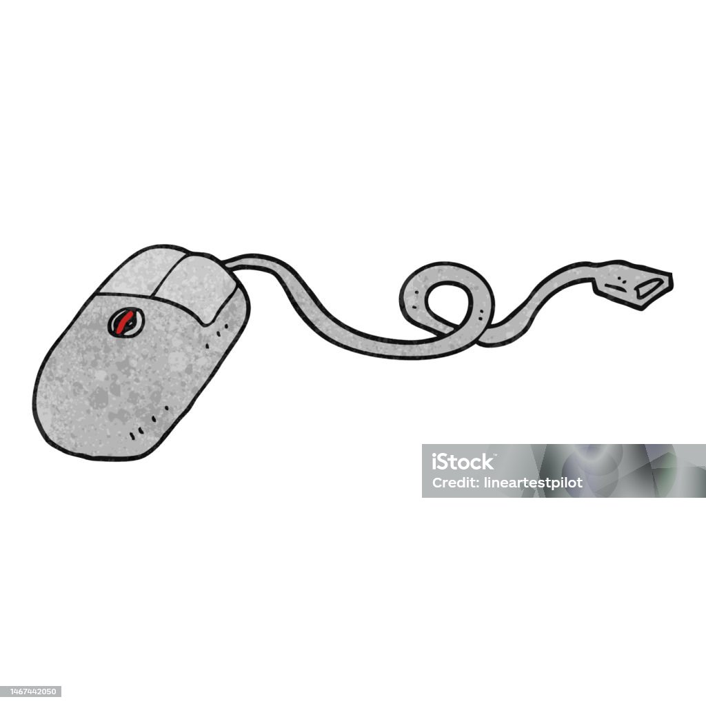 Mouse Carton Computer Freehand Retro Cartoon Computer Mouse Stock Illustration - Download ...