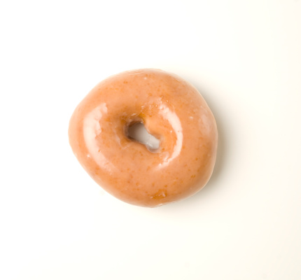 glazed donut on white background