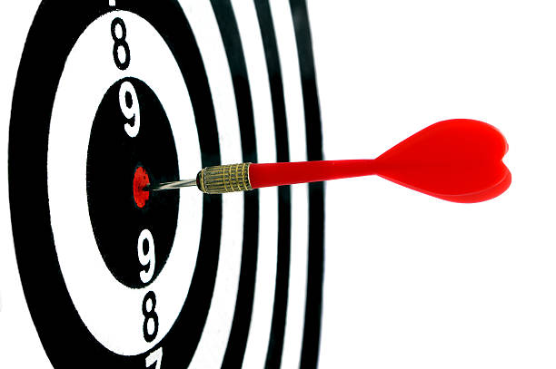 istock Red arrow hit in the center of target-4 146744277
