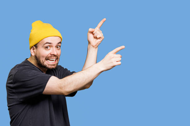 istock Studio Portrait of Expressive Man's Joyful Smile with Copy Space 1467445130