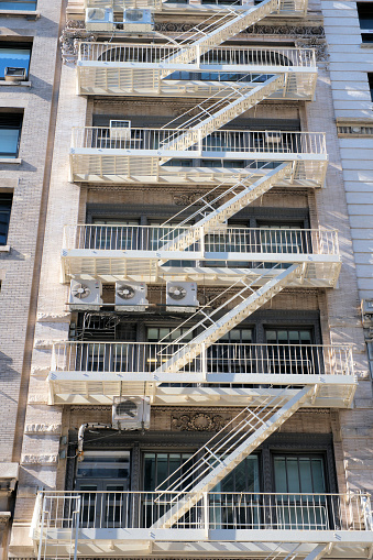 External fire escape of an apartment building in New York City.