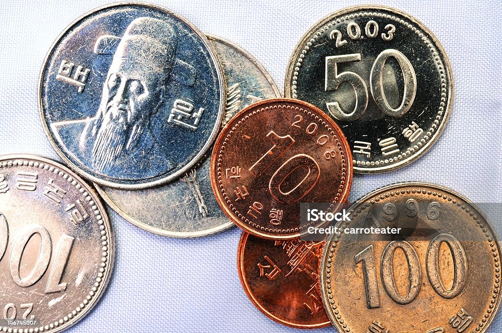 Koreanische Geldmünze - Lizenzfrei Darlehen Stock-Foto