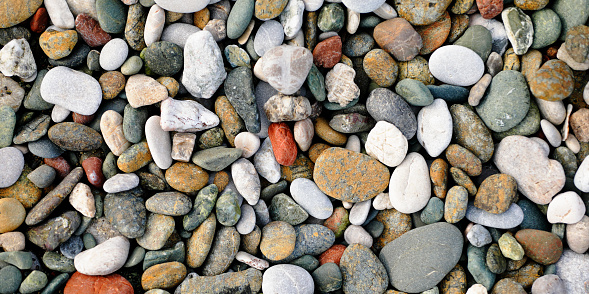 Colorful beach pebbles background