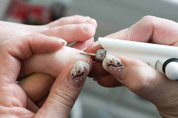 Foot therapist at work stock photo