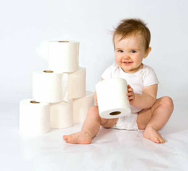istock Baby with toilet paper 146745869