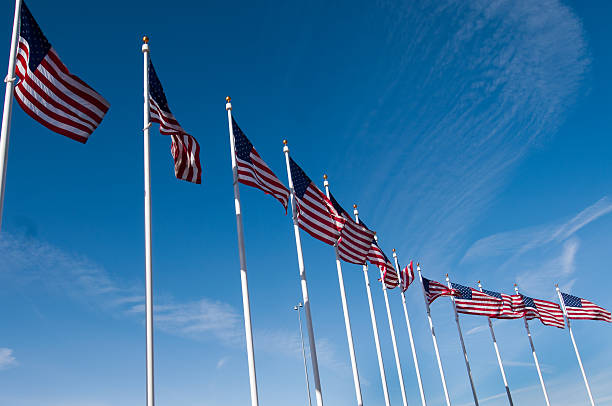 istock American Flags Blowing in the Wind 146746502