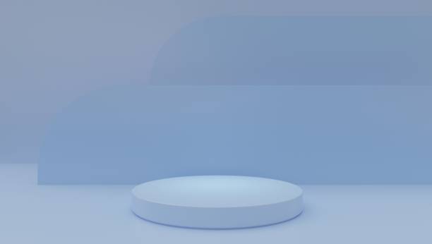 istock 3D mock-up of a podium with a Circle or an arch on a light blue background. Bright abstract product mockup blue 1467465561