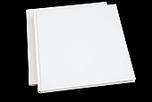Two blank white hard cover books