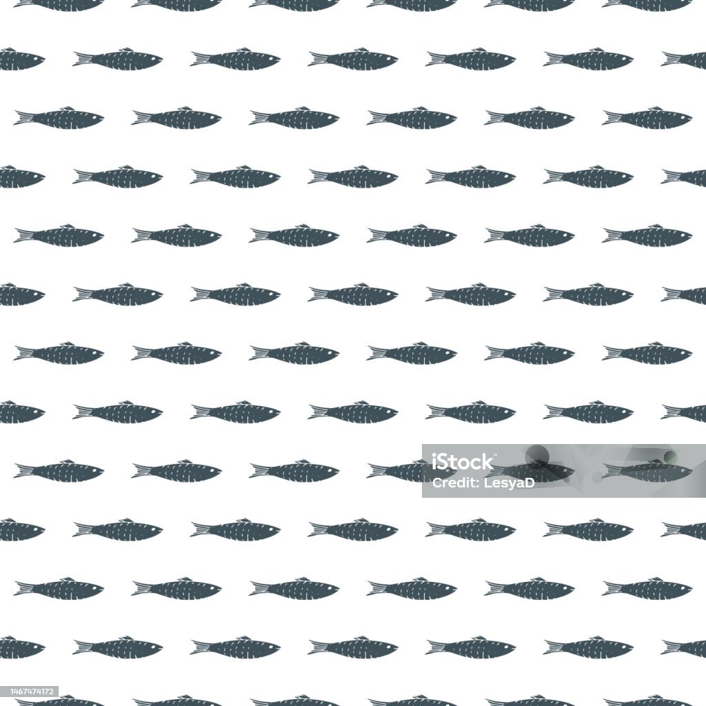 Fish Seamless Pattern Fish Cartoon Doodle Vector Illustration Stock ...