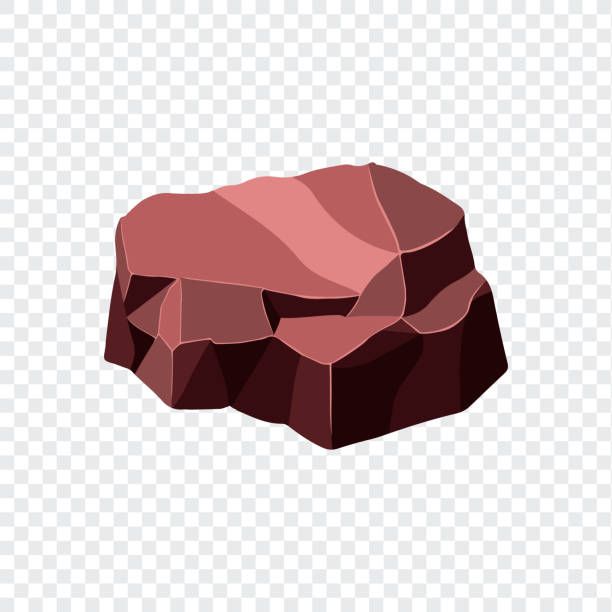 głaz skalny rudy. kamień o naturalnym kształcie. ilustracja wektorowa - metal ore mineral stone block stock illustrations