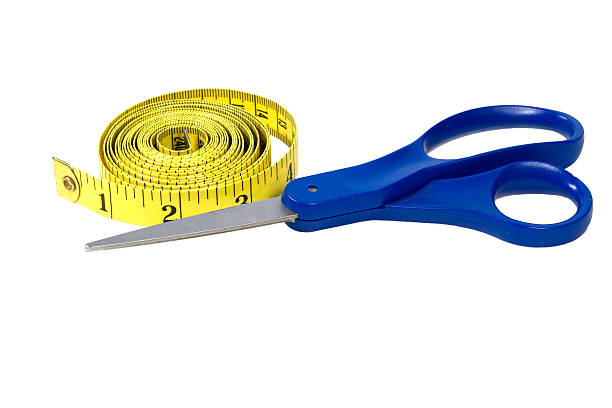 Scissors and Tape Measure Isolated stock photo