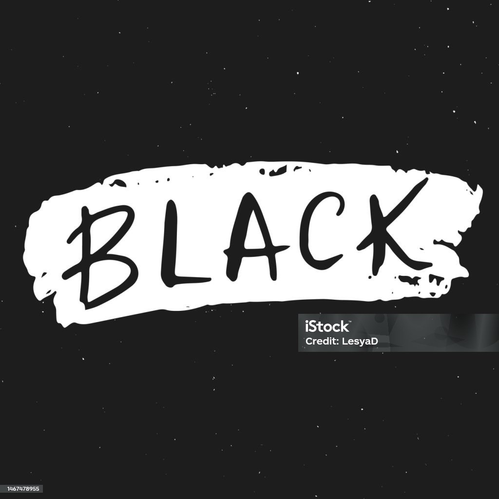 Black Lettering Word Textured Calligraphic Sign Vector Illustration