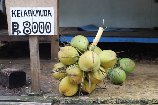 istock Green Coconut water on beach 1467480759