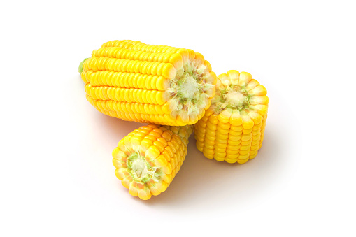sweet corn isolated on white background.