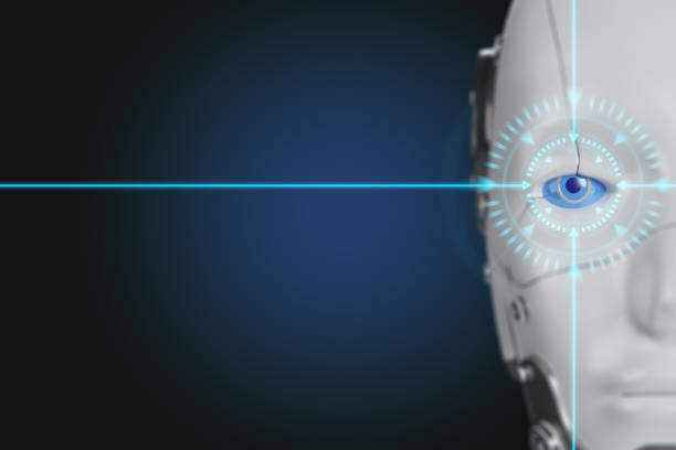 istock Scan the robot's eyes, the use of replacement eyes in action. 1467485853