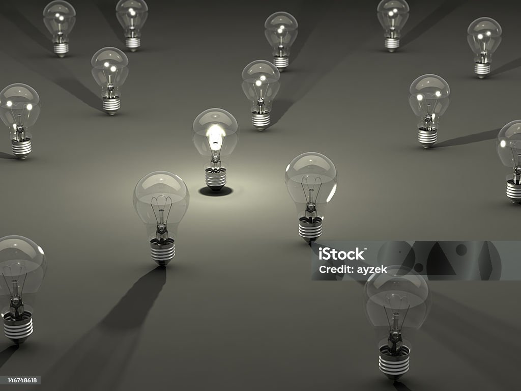 Light bulbs 3d rendered Light bulbs Clipping Path Stock Photo
