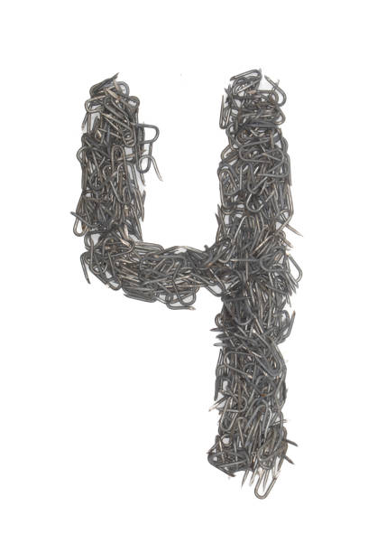 istock artistic number four 4 made from steel staples isolated on a white background numeric, numeral, digit 1467487235