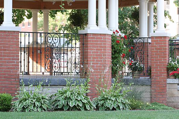 Columns and Flowers stock photo