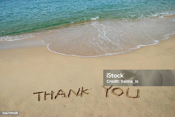 Grazie - Fotografie stock e altre immagini di Sabbia - Sabbia, Scrittura a mano, Thank You