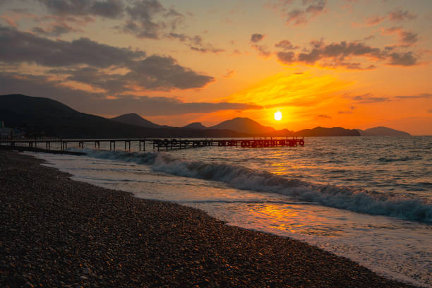 istock Sunrise on Koktebel beach. Crimea 1467496651