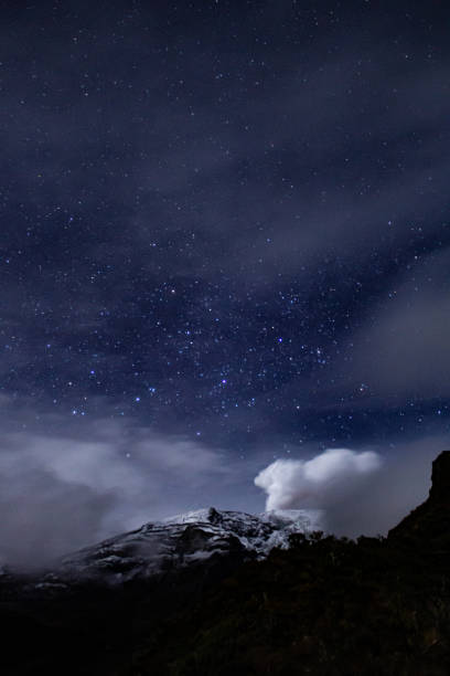 istock Mountain with snow and stars 1467498046