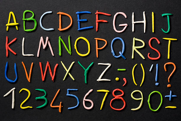 plasticine alphabet stock photo