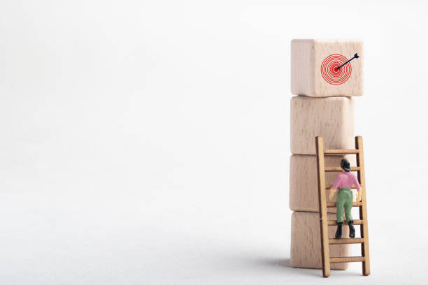 istock miniature power ladder.climbing concept to work goal.copy space 1467503190