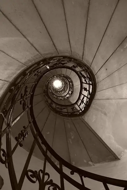 Photo of Spiral stairs (sepia)