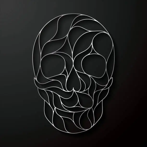 Vector illustration of Abstract human skull