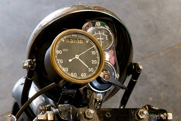 istock Old motorbike instrument panel 146751866