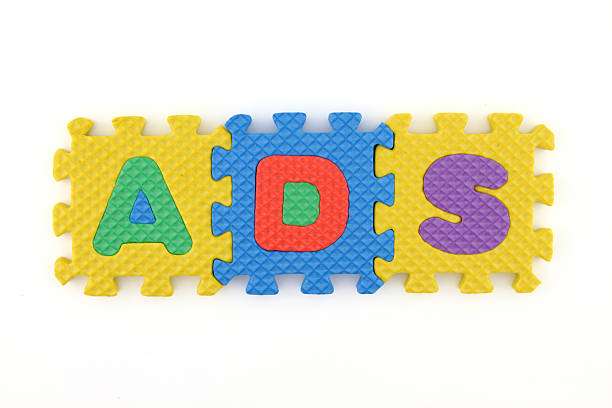 ADS word  with alphabet puzzle stock photo