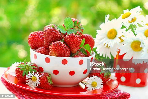 Bowl Of Fresh Strawberries Stock Photo - Download Image Now - Backgrounds, Berry Fruit, Bowl
