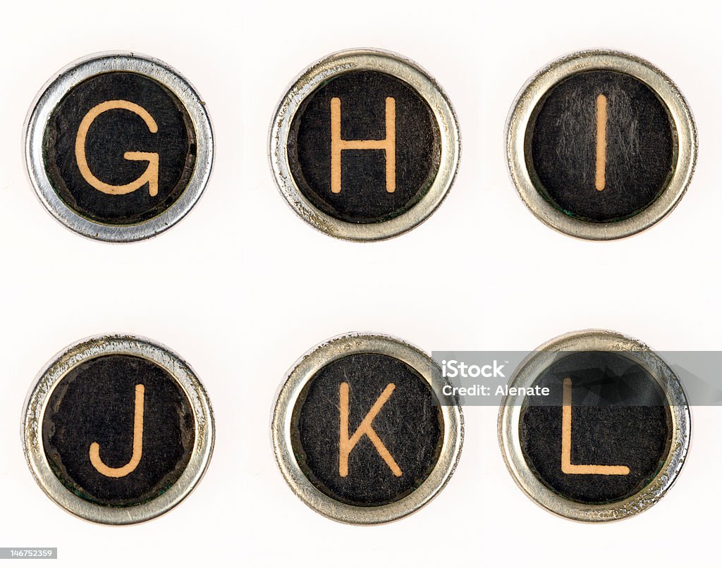 G-H-I-J-K-L vintage-Schreibmaschine Schreiben - Lizenzfrei Alphabet Stock-Foto