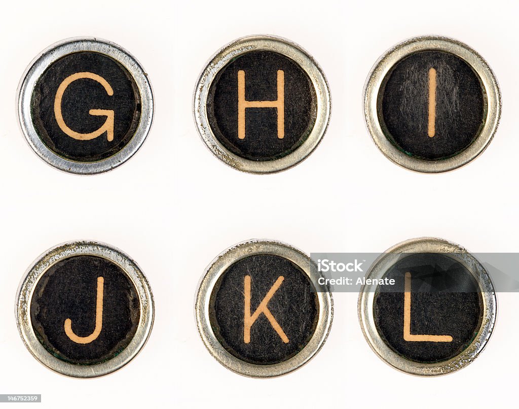 G-H-I-J-K vintage macchina da scrivere lettere-L - Foto stock royalty-free di Alfabeto