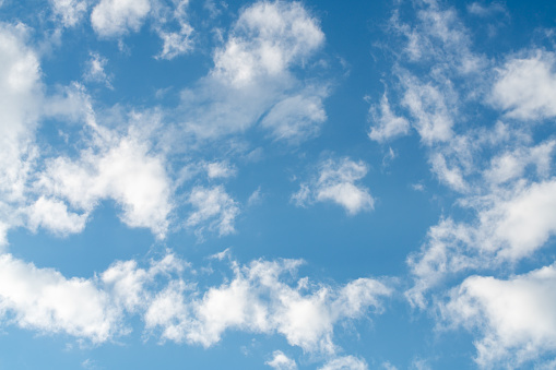 White clouds and blue sky background