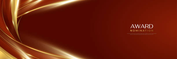 istock Luxury and Elegant Red and Gold Background with Golden Light and Paper Cut Style. Can be Used for Award, Banner, Card, Nomination, Ceremony, Formal Invitation or Certificate Design 1467524174