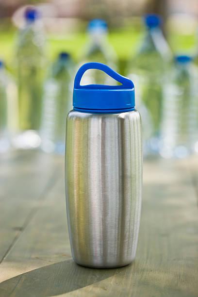istock Steel water bottle outdoors 146752974