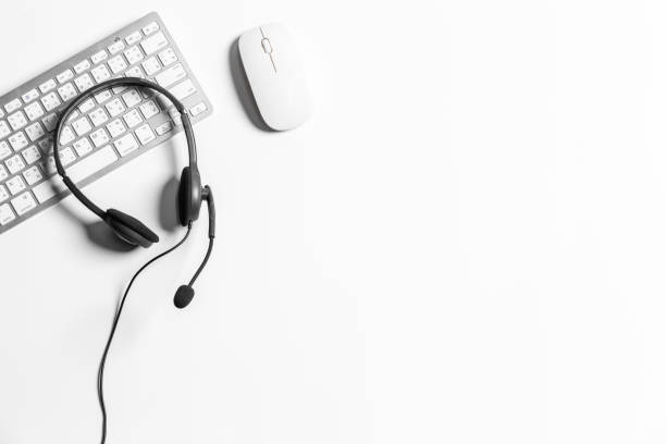 istock Headset and customer support equipment at call center ready for actively service , Communication support, call center and customer service help desk.for (call center) concept . 1467530554