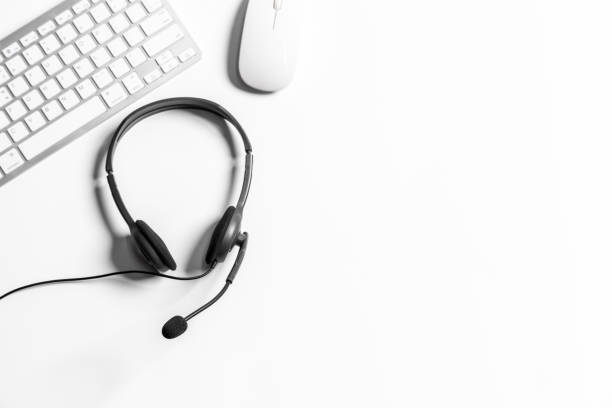 istock Headset and customer support equipment at call center ready for actively service , Communication support, call center and customer service help desk.for (call center) concept . 1467530672