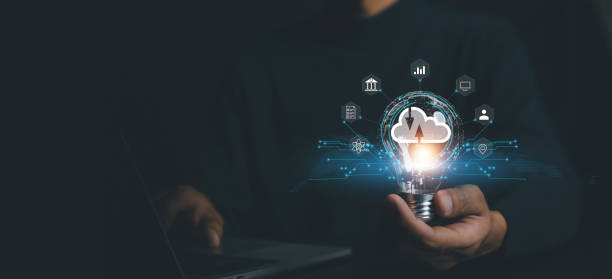 istock Business  hand using lamp with virtual popup icon of cloud computin Storage and data transfer Cloud network , Cloud technology. Networking and internet service concept. 1467530926