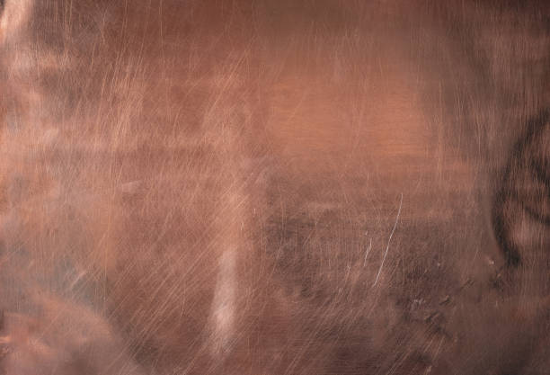 istock Copper background. Copper sheet. Left natural lighting. Scratches. 1467534126