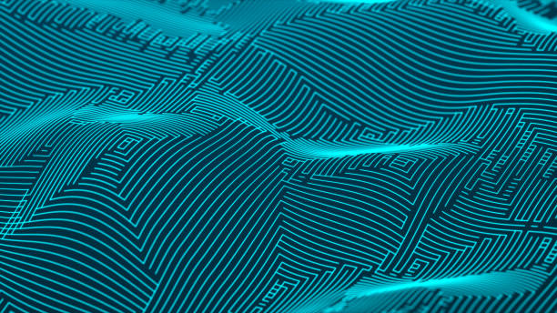 istock Digital landscape with lines. Cyberspace grid. Background concept for your design. 3d 1467535686