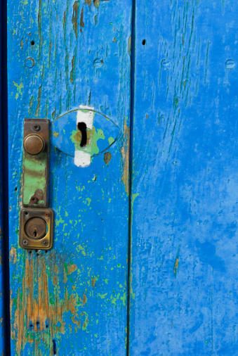 blue old door