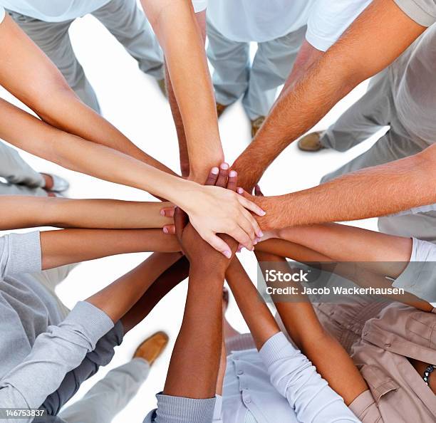 Human Hands Showing Unity Stock Photo - Download Image Now - Multiracial Group, Holding Hands, White Background