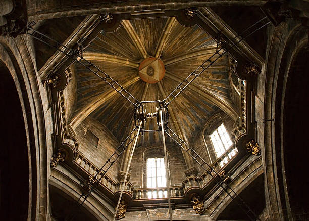Dome Dome of the Major Altar of the Cathedral of Santiago de Compostela (Galicia. Spain) gargoyl stock pictures, royalty-free photos & images